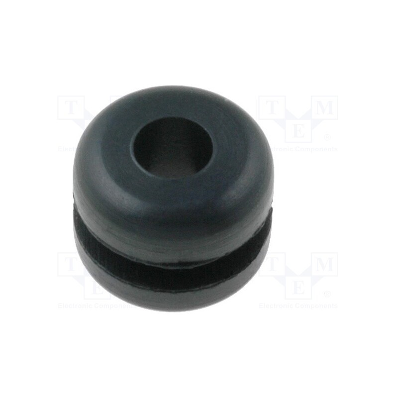 50 pcs : FIX-GR-1 - Grommet, Ømount.hole: 4.8mm, Øhole: 3.2mm, rubber, black