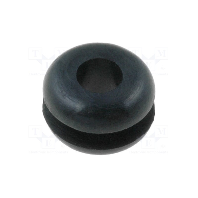50 pcs : FIX-GR-11 - Grommet, Ømount.hole: 4.8mm, Øhole: 3.2mm, rubber, black