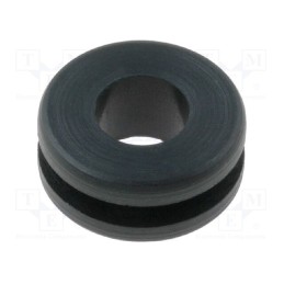 50 pcs : FIX-GR-15 - Grommet, Ømount.hole: 8mm, Øhole: 5mm, rubber, black