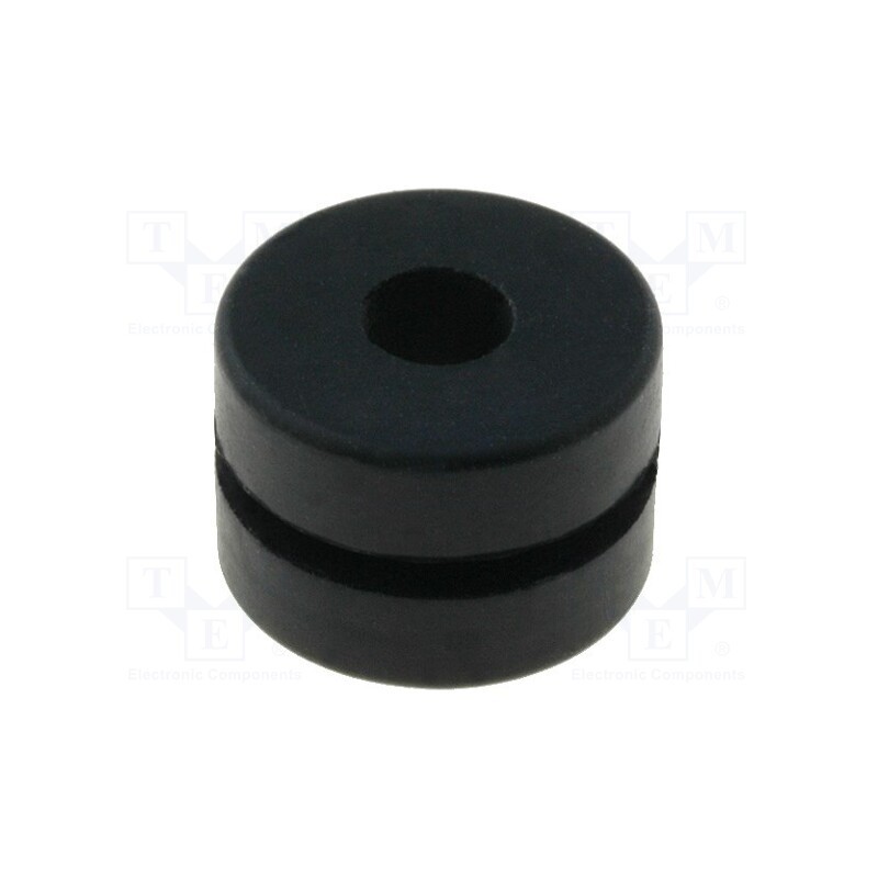 50 pcs : FIX-GR-38 - Grommet, Ømount.hole: 8.1mm, Øhole: 3.6mm, rubber, black