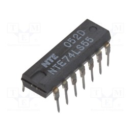 10 pcs : NTE74LS55 - IC: digital, AND-NOR,combination, Ch: 2, TTL, THT, DIP14