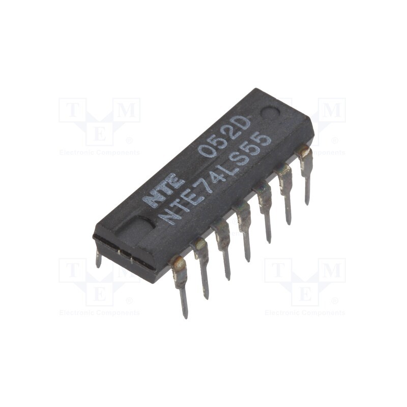 10 pcs : NTE74LS55 - IC: digital, AND-NOR,combination, Ch: 2, TTL, THT, DIP14