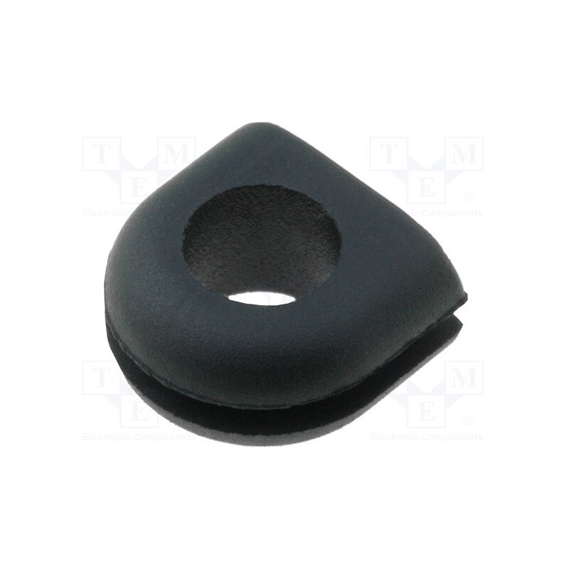 50 pcs : FIX-GR-39 - Grommet, Ømount.hole: 7.5mm, Øhole: 5.2mm, rubber, black