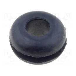 50 pcs : FIX-GR-43 - Grommet, Ømount.hole: 7.9mm, Øhole: 4.7mm, rubber, black