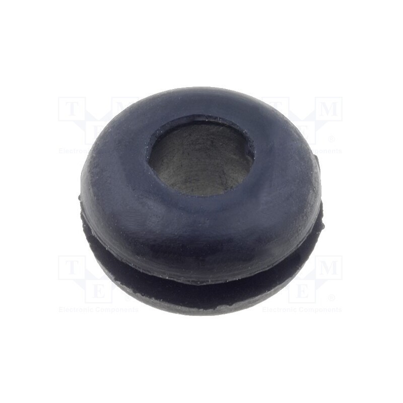 50 pcs : FIX-GR-43 - Grommet, Ømount.hole: 7.9mm, Øhole: 4.7mm, rubber, black