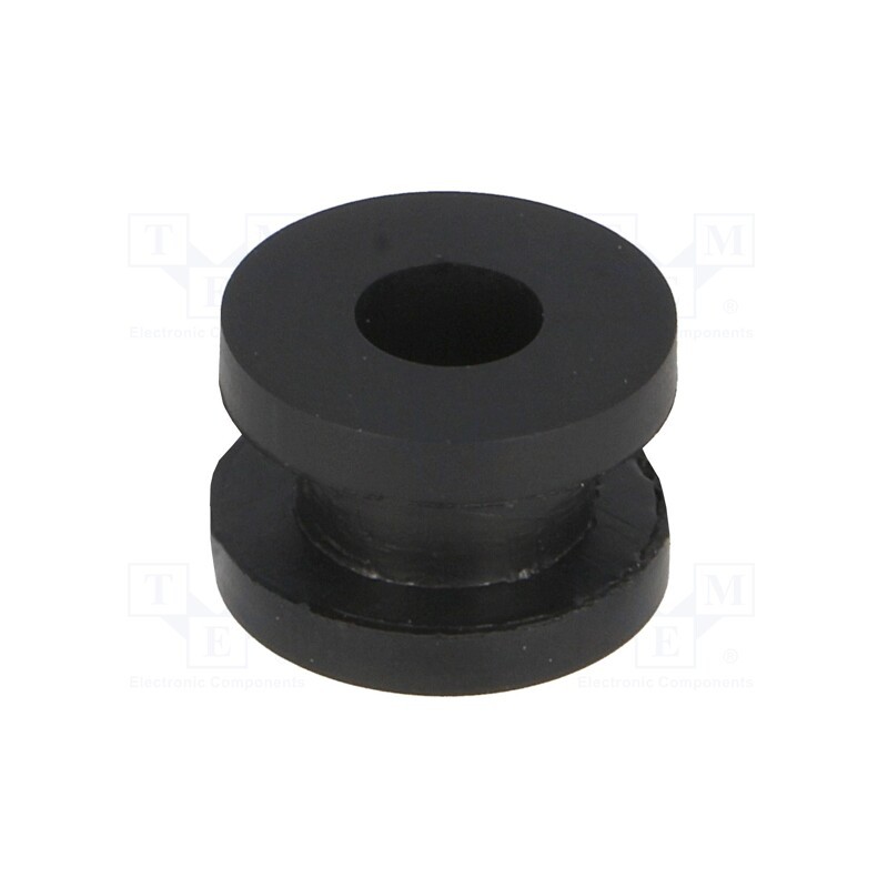 50 pcs : FIX-GR-44 - Grommet, Ømount.hole: 8mm, Øhole: 5mm, rubber, black