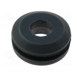 50 pcs : FIX-GR-45 - Grommet, Ømount.hole: 9.5mm, Øhole: 6.2mm, rubber, black