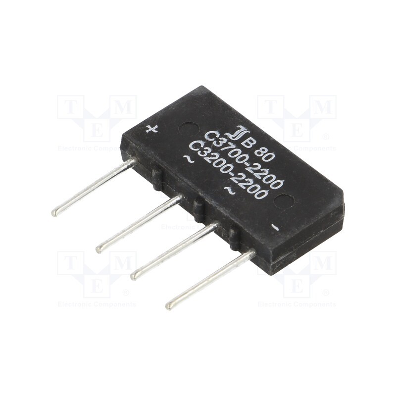 10 pcs : B80C3700A - Bridge rectifier: single-phase, Urmax: 160V, If: 3.7A, Ifsm: 150A
