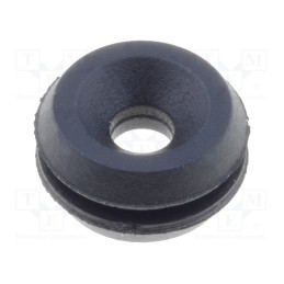 100 pcs : FIX-GR-49 - Grommet, Ømount.hole: 5.8mm, Øhole: 2.33mm, rubber, black