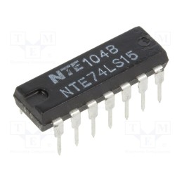 10 pcs : NTE74LS15 - IC: digital, AND, Ch: 3, IN: 3, TTL, THT, DIP14, OUT: open collector