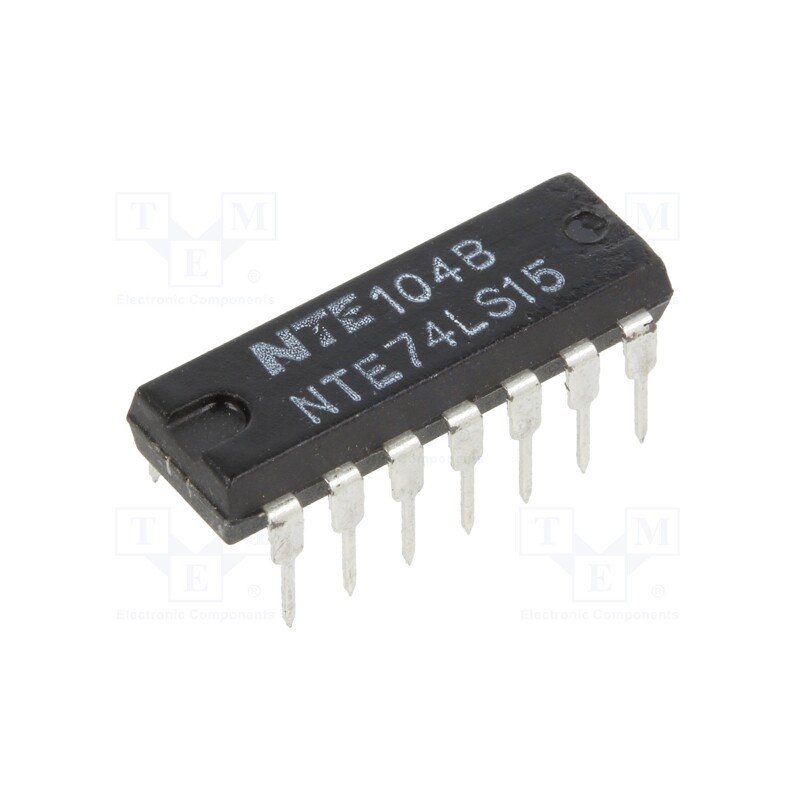 10 pcs : NTE74LS15 - IC: digital, AND, Ch: 3, IN: 3, TTL, THT, DIP14, OUT: open collector