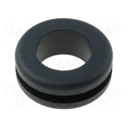 50 pcs : FIX-GR-50 - Grommet, Ømount.hole: 12mm, Øhole: 10mm, rubber, black