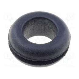 50 pcs : FIX-GR-51 - Grommet, Ømount.hole: 9mm, Øhole: 6.5mm, rubber, black