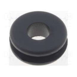 50 pcs : FIX-GR-56 - Grommet, Ømount.hole: 5mm, Øhole: 3.1mm, rubber, black