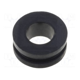 100 pcs : FIX-GR-60 - Grommet, Ømount.hole: 6mm, Øhole: 3.5mm, rubber, black
