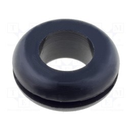 50 pcs : FIX-GR-61 - Grommet, Ømount.hole: 12.7mm, Øhole: 9mm, rubber, black