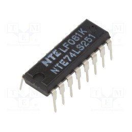 10 pcs : NTE74LS251 - IC: digital, multiplexer,data selector, DIP16, OUT: 3-state, TTL