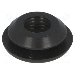 50 pcs : FIX-GR-67 - Grommet, Ømount.hole: 9.5mm, Øhole: 6.8mm, silicone, black