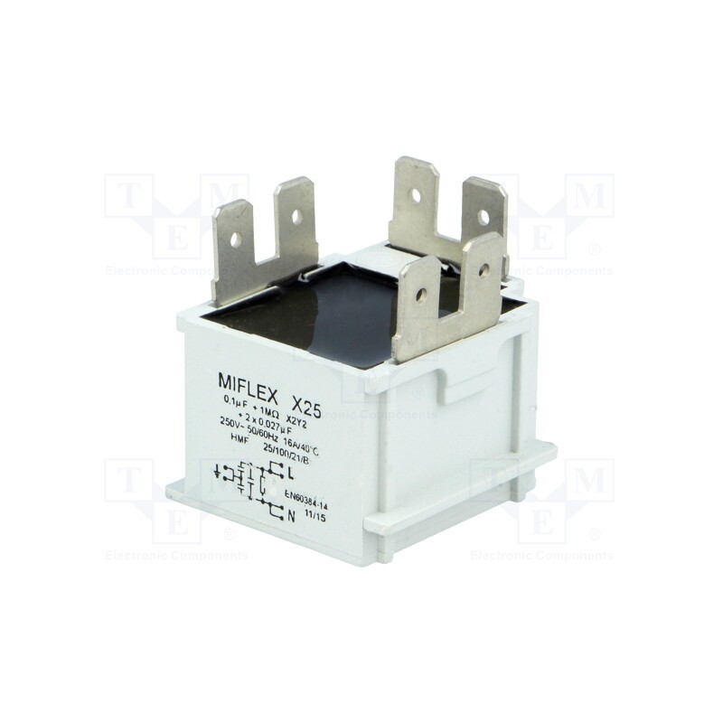 10 pcs : X25U410M354MS - Filter: anti-interference, 250VAC, Cx: 0.1uF, Cy: 27nF, 16A