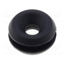 50 pcs : FIX-GR-98 - Grommet, Ømount.hole: 5.8mm, Øhole: 2.33mm, rubber, black