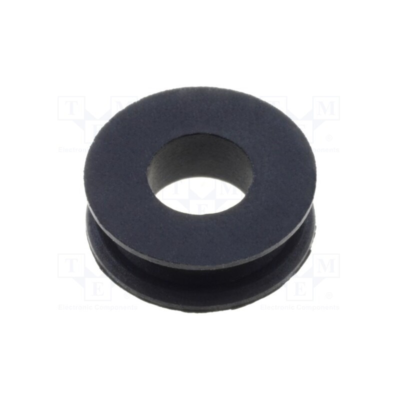 100 pcs : FIX-GR-99 - Grommet, Ømount.hole: 8.5mm, Øhole: 5mm, rubber, black