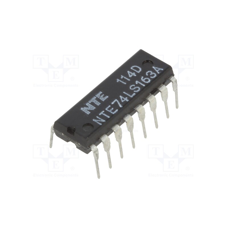 10 pcs : NTE74LS163A - IC: digital, 4bit,binary counter,synchronous, TTL, THT, DIP16