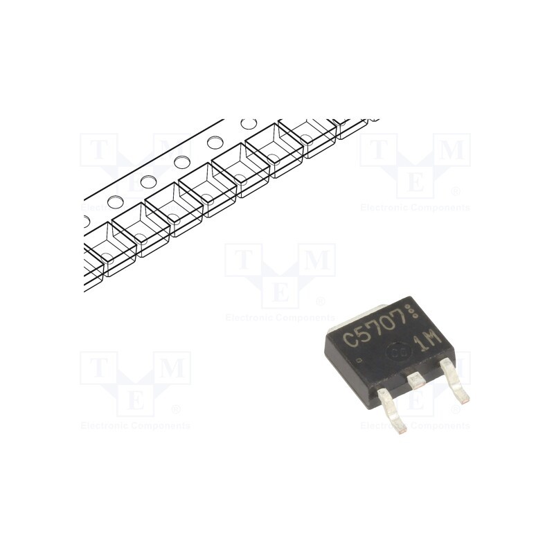 10 pcs : 2SC5707-TL-E - Transistor: NPN, bipolar, 50V, 8A, 1W, TO252