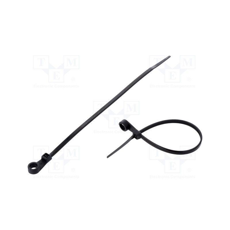 200 pcs : FIX-M-3.6X170/BK - Cable tie, with a hole for screw mounting, L: 170mm, W: 3.6mm