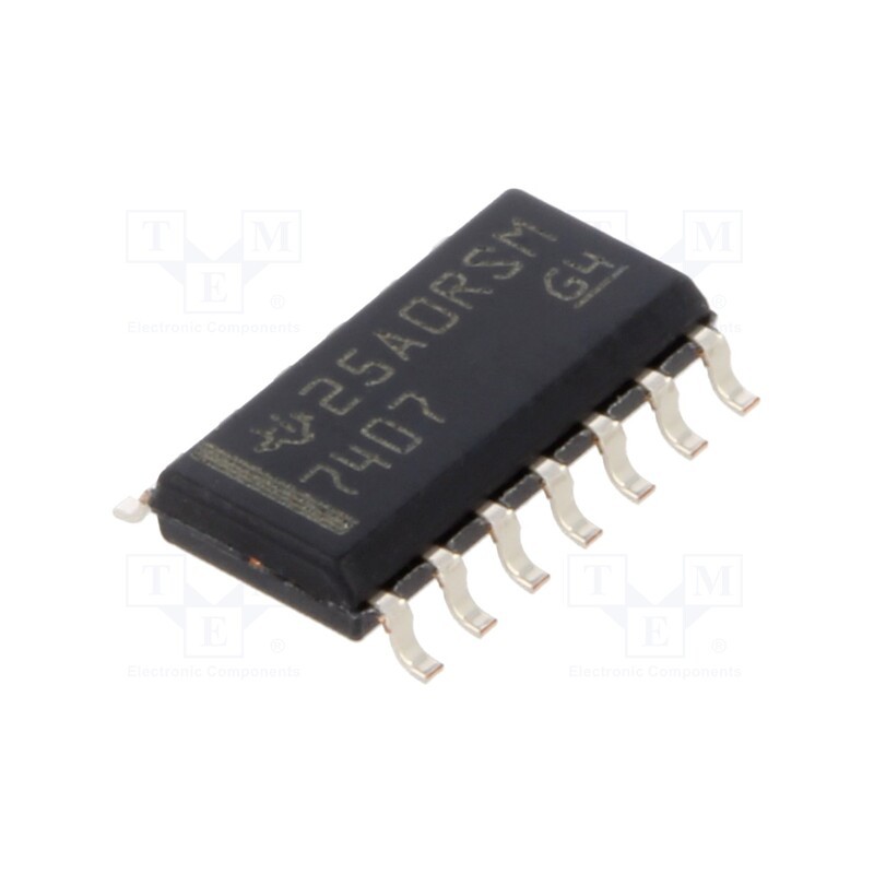 10 pcs : SN7407DR - IC: digital, buffer,non-inverting,line driver, Ch: 6, SMD, SOIC14