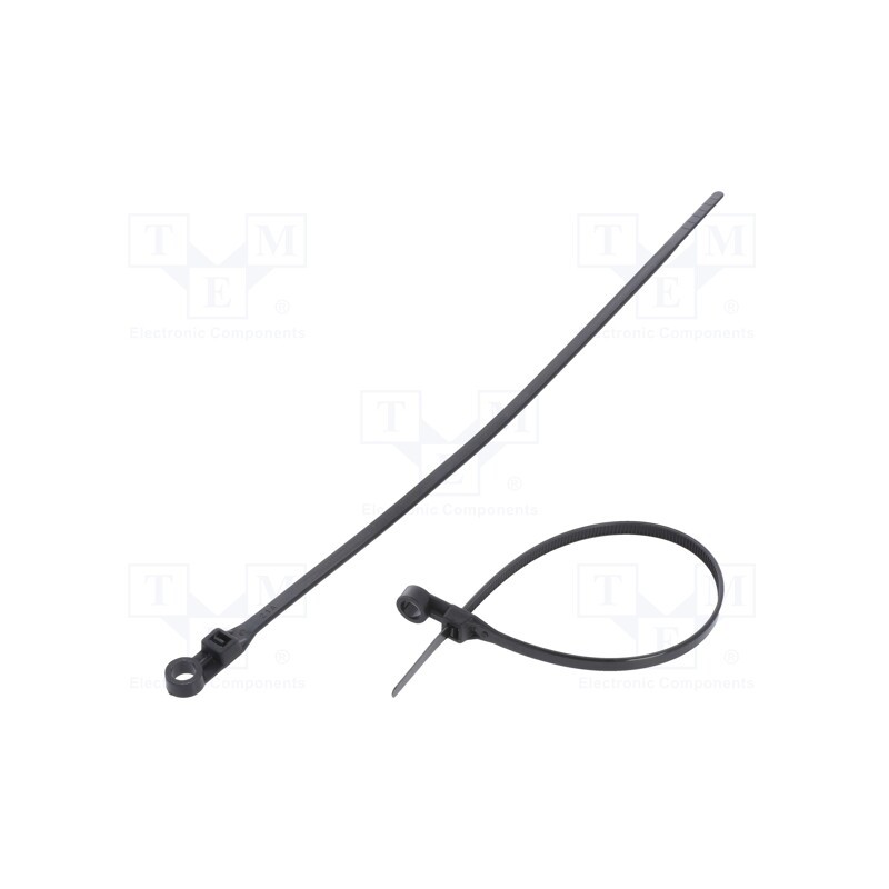 200 pcs : FIX-M-4.8X220/BK - Cable tie, with a hole for screw mounting, L: 220mm, W: 4.8mm
