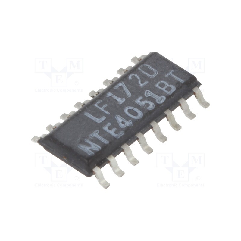10 pcs : NTE4051BT - IC: analog switch, demultiplexer,multiplexer, Ch: 8, SO16, 3÷18VDC