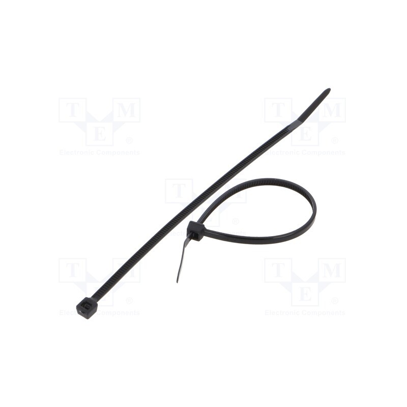 200 pcs : FIX-S-2.5X120/BK - Cable tie, L: 120mm, W: 2.5mm, polyamide, 80N, black, Ømax: 30mm
