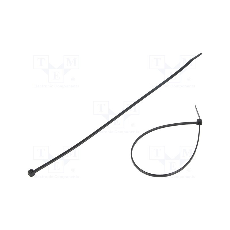 200 pcs : FIX-S-2.5X200/BK - Cable tie, L: 200mm, W: 2.5mm, polyamide, 80N, black, Ømax: 50mm