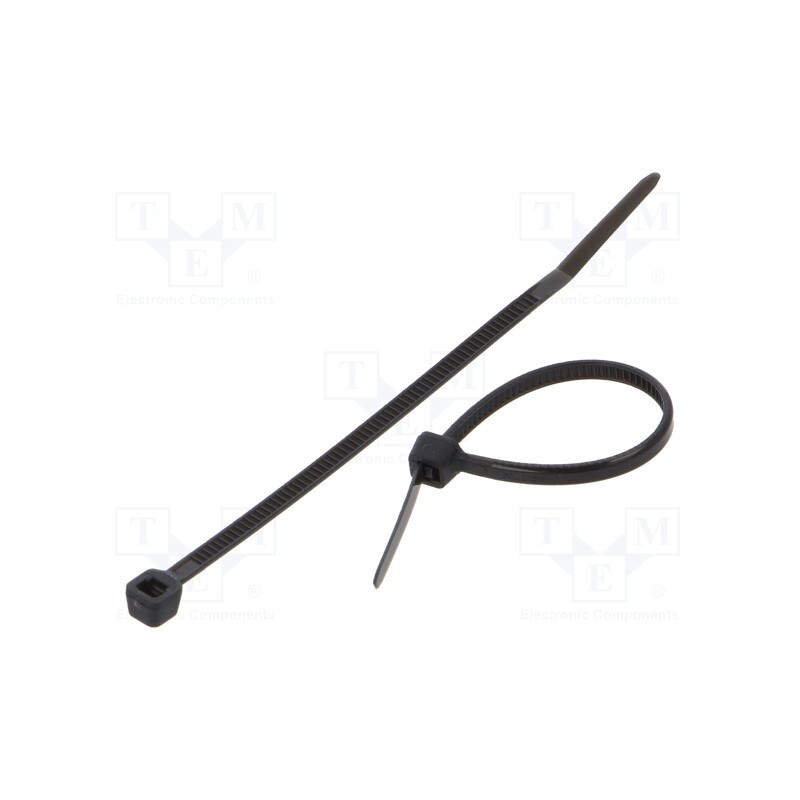 200 pcs : FIX-S-2.5X60/BK - Cable tie, L: 60mm, W: 2.5mm, polyamide, 80N, black, Ømax: 12.6mm