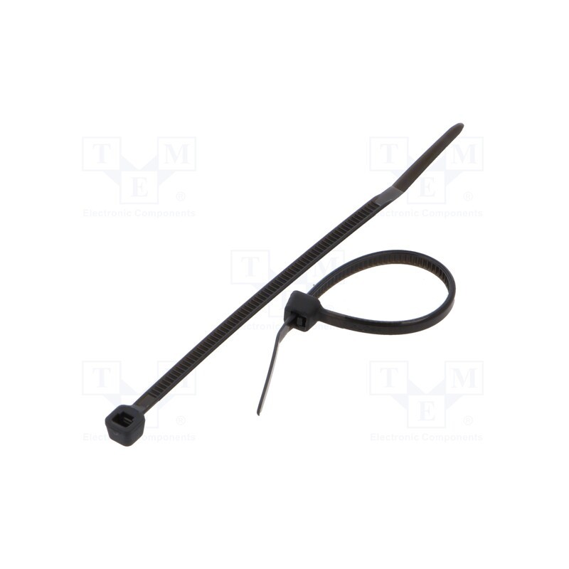 200 pcs : FIX-S-2.5X80/BK - Cable tie, L: 80mm, W: 2.5mm, polyamide, 80N, black, Ømax: 16mm