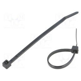 200 pcs : FIX-S-3.6X100/BK - Cable tie, L: 100mm, W: 3.6mm, polyamide, 177N, black, Ømax: 21mm