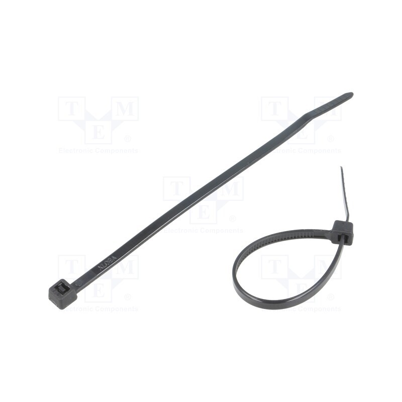 200 pcs : FIX-S-3.6X120/BK - Cable tie, L: 120mm, W: 3.6mm, polyamide, 177N, black, Ømax: 30mm