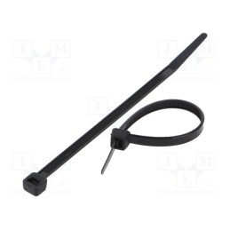 200 pcs : FIX-S-4.8X120/BK - Cable tie, L: 120mm, W: 4.8mm, polyamide, 222N, black, Ømax: 30mm