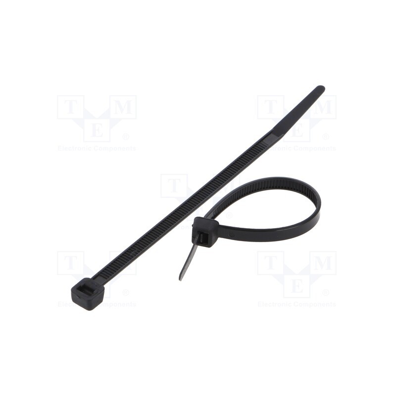200 pcs : FIX-S-4.8X120/BK - Cable tie, L: 120mm, W: 4.8mm, polyamide, 222N, black, Ømax: 30mm