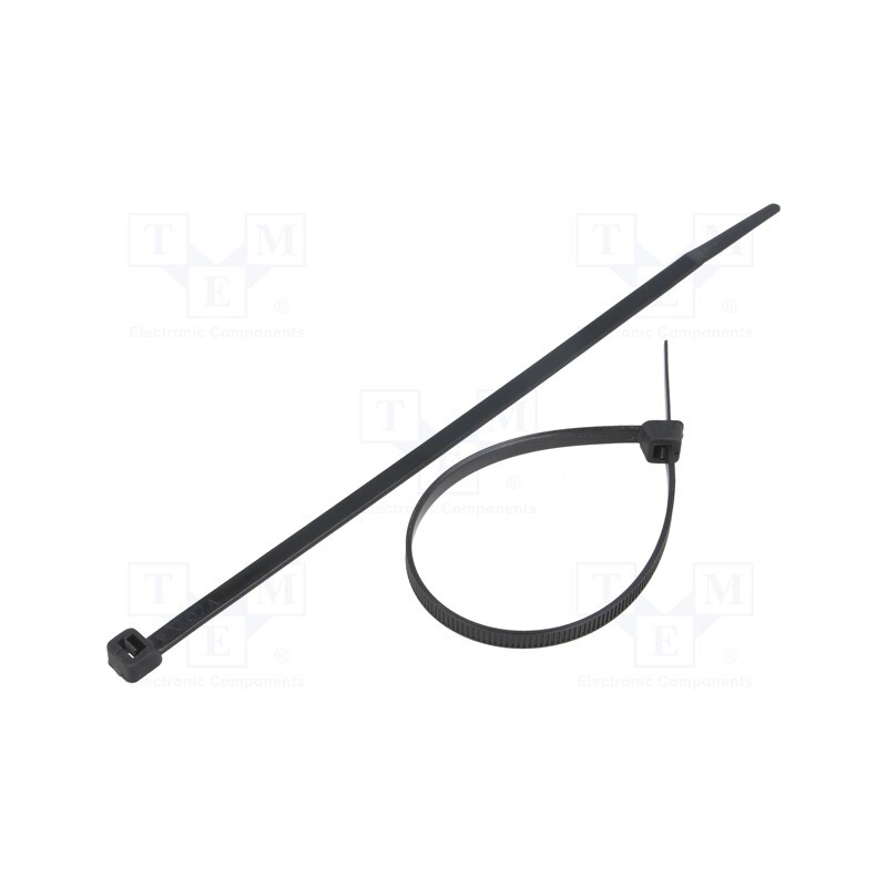 200 pcs : FIX-S-4.8X185/BK - Cable tie, L: 185mm, W: 4.8mm, polyamide, 222N, black, Ømax: 44mm
