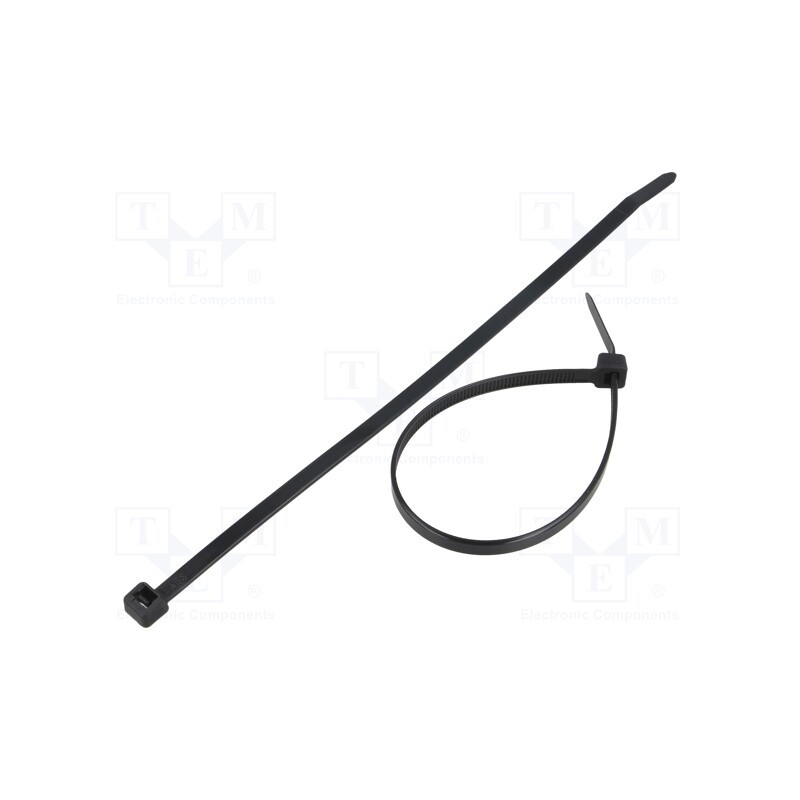 200 pcs : FIX-S-4.8X200T/BK - Cable tie, L: 200mm, W: 4.8mm, polyamide, 333N, black, Ømax: 50mm