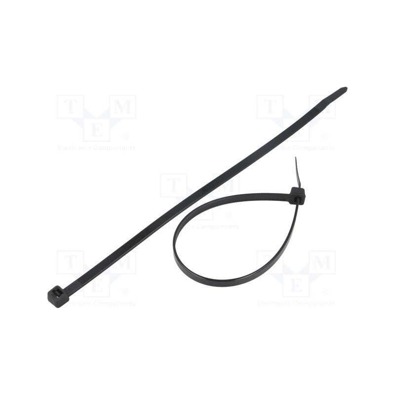 200 pcs : FIX-S-4.8X215W/BK - Cable tie, L: 215mm, W: 4.8mm, polyamide, 222N, black, Ømax: 58mm