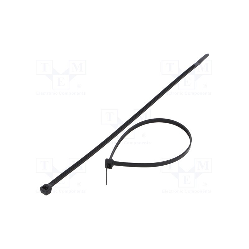 200 pcs : FIX-S-4.8X250W/BK - Cable tie, L: 250mm, W: 4.8mm, polyamide, 333N, black, Ømax: 66mm