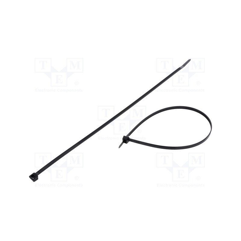 200 pcs : FIX-S-4.8X300S/BK - Cable tie, L: 300mm, W: 4.8mm, polyamide, 222N, black, Ømax: 83mm