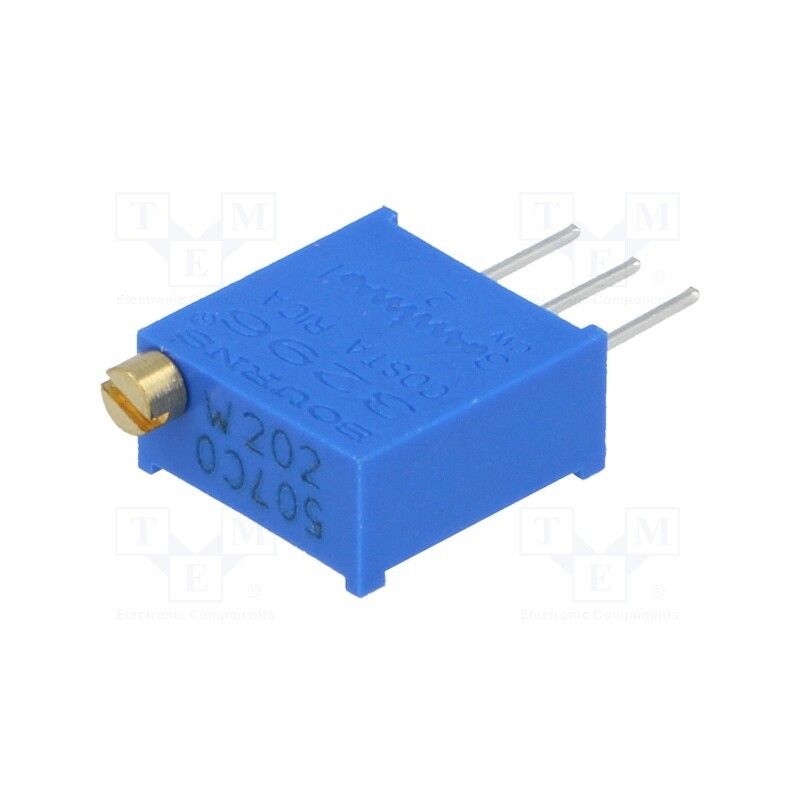 10 pcs : 3296W-1-202LF - Potentiometer: mounting, multiturn, 2kΩ, 500mW, THT, ±10%, linear