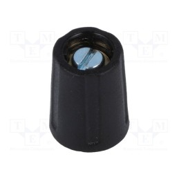 10 pcs : A2510320 - Knob, without pointer, ABS, Øshaft: 3.18mm, Ø10.5x14mm, black