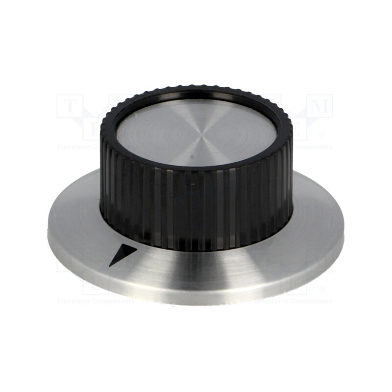 10 pcs : RN-114B - Knob, with flange, plastic, Øshaft: 6.35mm, Ø23.8x14.8mm