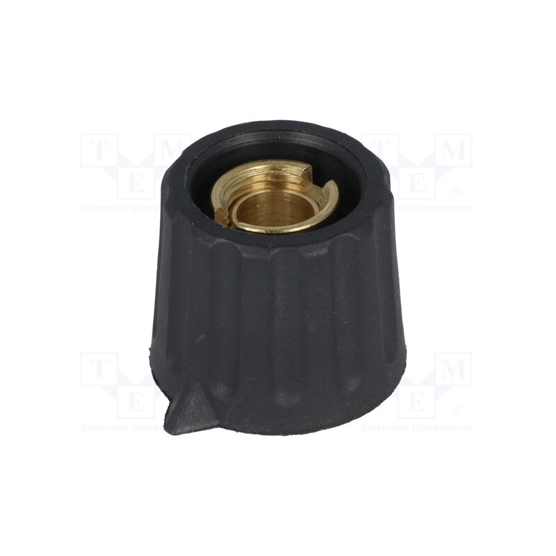 10 pcs : 4311.6131 - Knob, with pointer, plastic, Øshaft: 6mm, Ø20x17mm, black