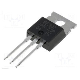 10 pcs : IRF2807PBF - Transistor: N-MOSFET, unipolar, 75V, 82A, 200W, TO220AB