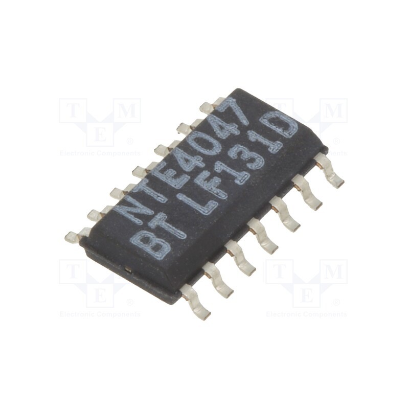 10 pcs : NTE4047BT - IC: digital, astable,monostable,multivibrator, CMOS, 3÷18VDC, SMD